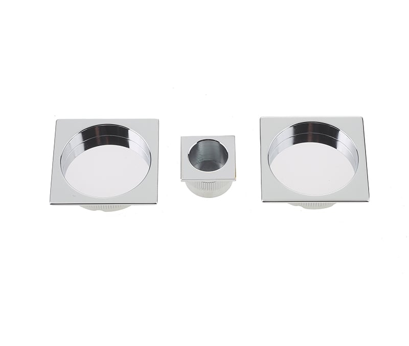 Frelan Hardware Door Furniture Polished Chrome / Flush Pull / Square Frelan - SQUARE FLUSH PULL KIT PC