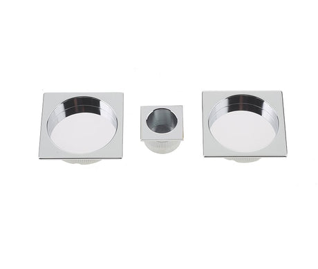 Frelan Hardware Door Furniture Polished Chrome / Flush Pull / Square Frelan - SQUARE FLUSH PULL KIT PC