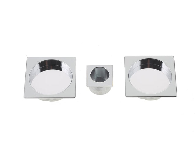 Frelan Hardware Door Furniture Polished Chrome / Flush Pull / Square Frelan - SQUARE FLUSH PULL KIT PC
