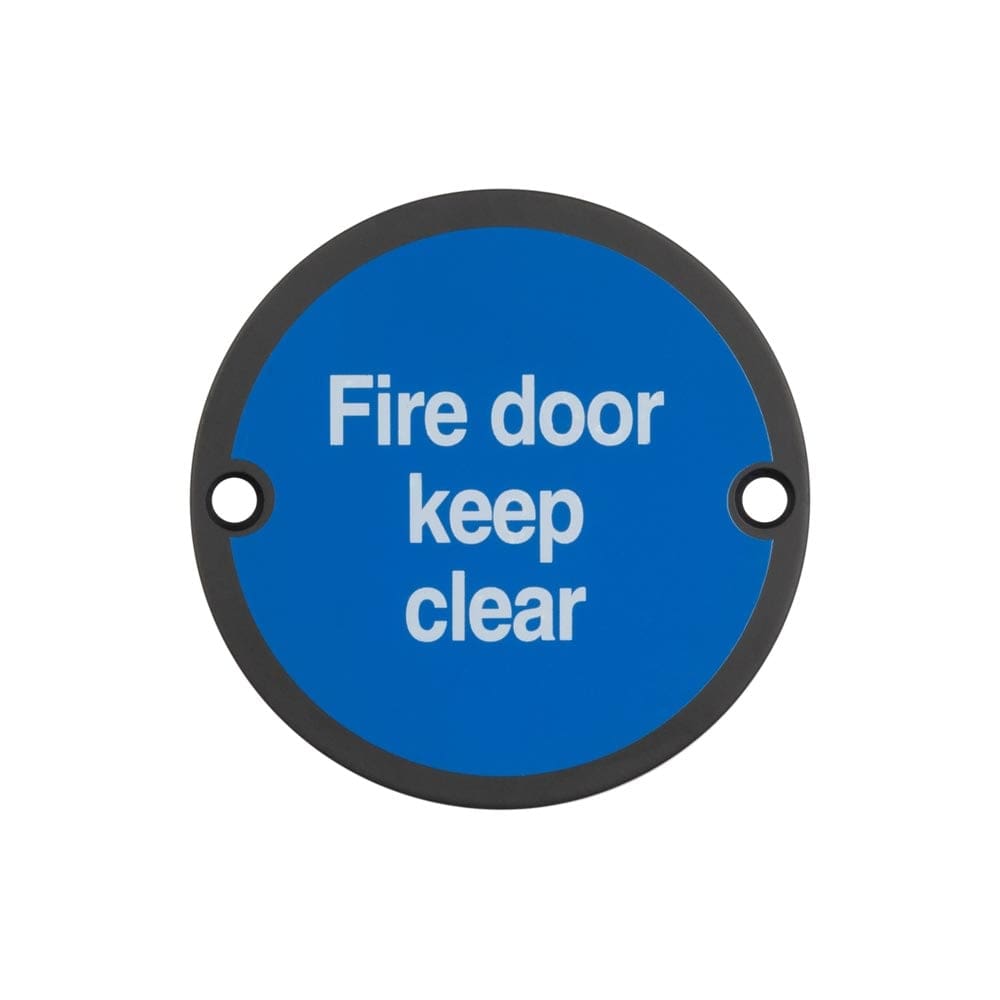 Frelan Hardware Door Furniture Black / Signs Frelan - Stainless Steel Fire Door Keep Clear 75mm Black