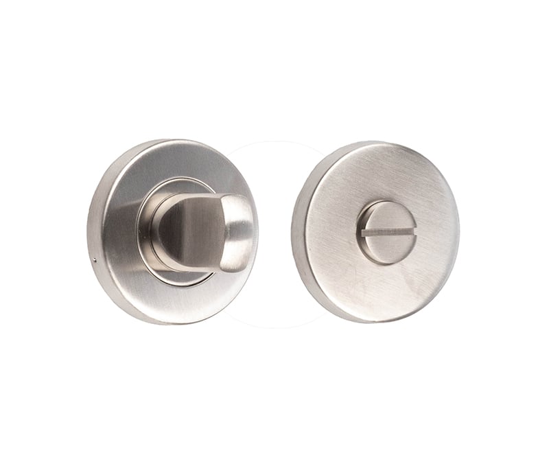 Frelan Hardware Door Furniture Satin Stainless Steel / No Frelan - Standard Bathroom Turn & Release 52mm x 8mm - Grade 201 Stainless Stain