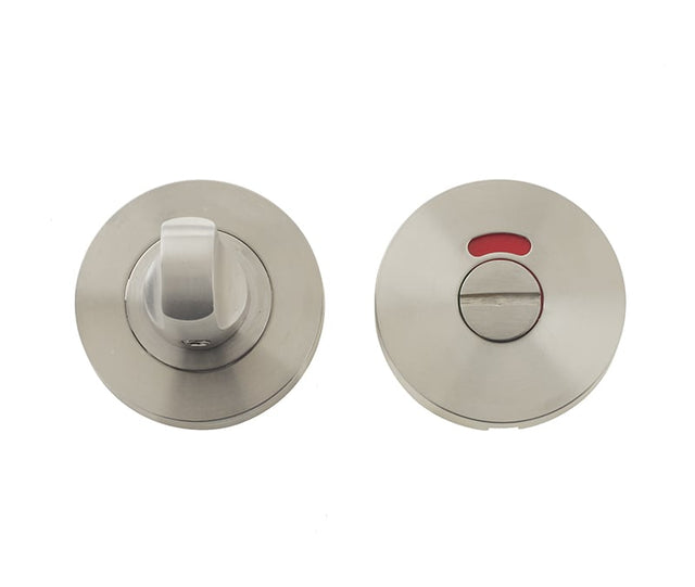Frelan Hardware Door Furniture Satin Stainless Steel / Yes Frelan - Standard Bathroom Turn & Release with Indicator 52mm x 8mm - Grade 201