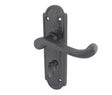 Frelan Hardware Door Furniture Antique Black / Bathroom Lock Handles Frelan - Turnberry Bathroom Lock Handles on Backplate - Antique Black
