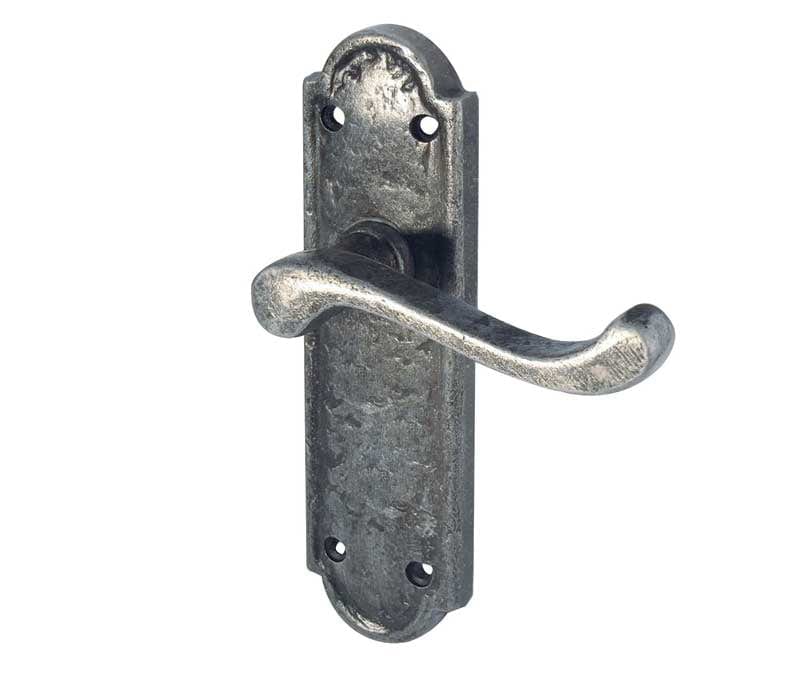 Frelan Hardware Door Furniture Pewter / Latch Handles Frelan - Turnberry Lever Latch Handles on Backplate - Pewter