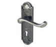 Frelan Hardware Door Furniture Pewter / Std. Lock Handles Frelan - Turnberry Standard Lever Lock Handles on Backplate - Pewter