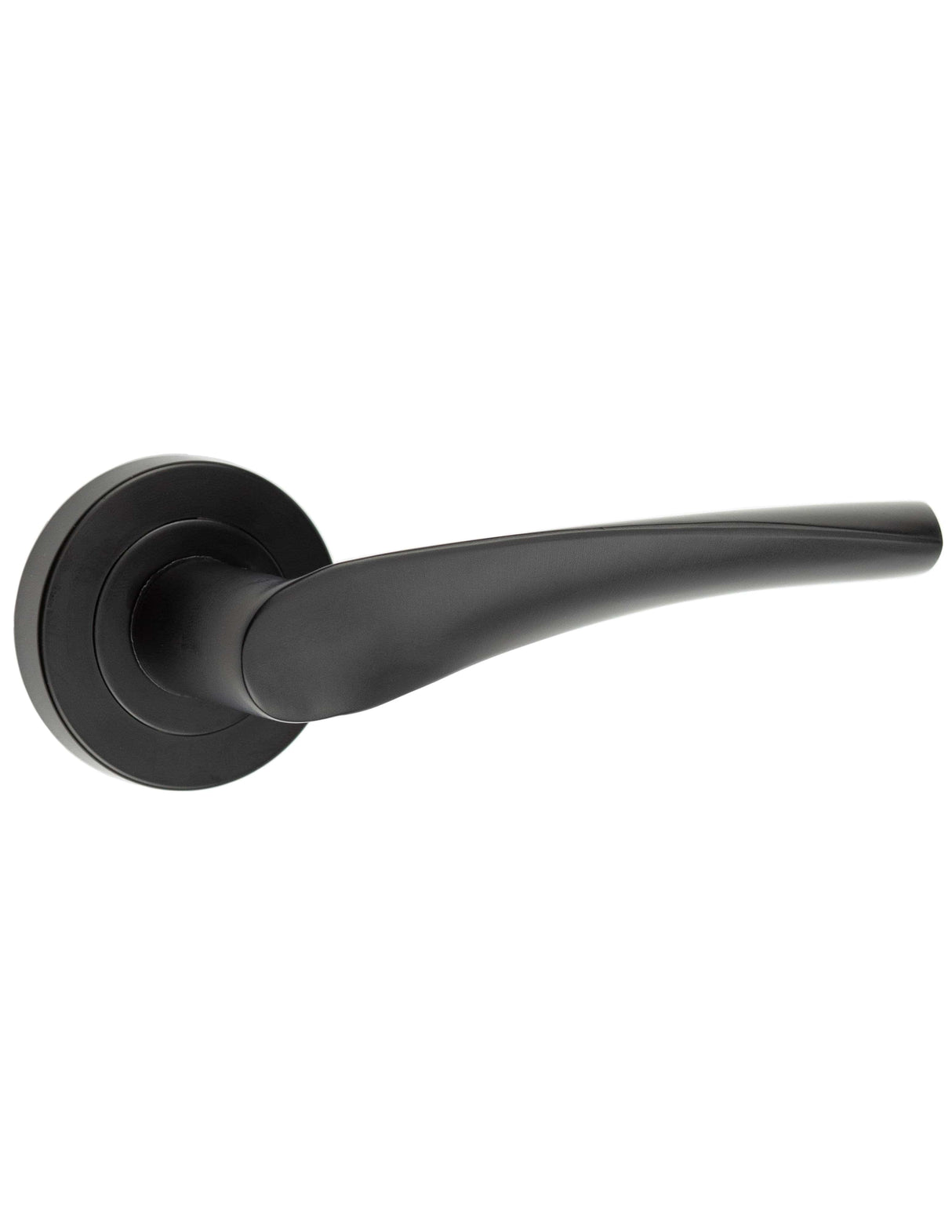 Frelan Hardware Door Furniture Black / Round Rose Frelan - Twirl MB lever on rose
