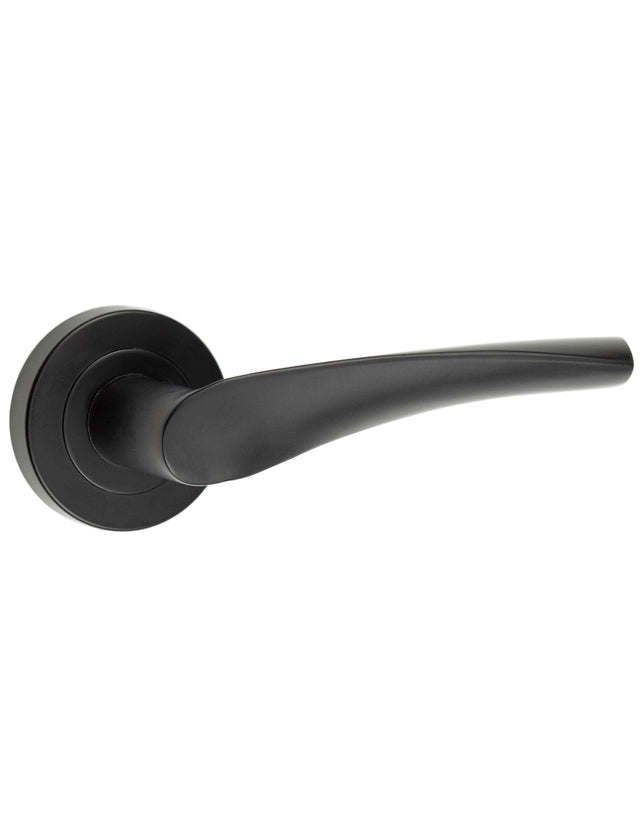 Frelan Hardware Door Furniture Black / Round Rose Frelan - Twirl MB lever on rose