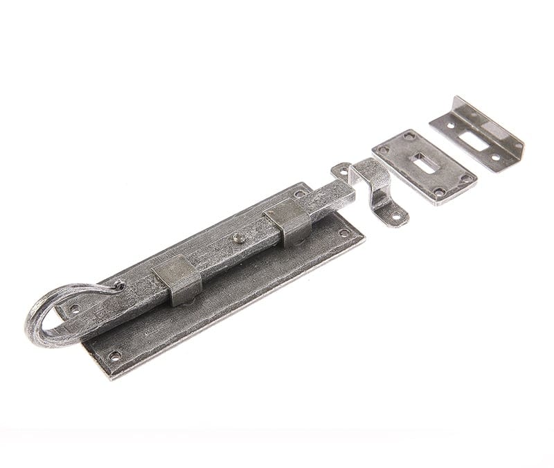 Frelan Hardware Accessories Pewter / Straight Surface Bolts / 150mm / 6" Frelan - Valley Forge 152mm Straight Shepherds Crook Bolt - Pewter