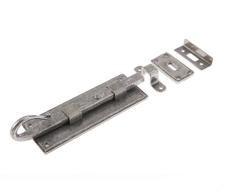 Frelan Hardware Accessories Pewter / Straight Surface Bolts / 150mm / 6" Frelan - Valley Forge 152mm Straight Shepherds Crook Bolt - Pewter