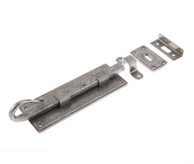 Frelan Hardware Accessories Pewter / Straight Surface Bolts / 150mm / 6" Frelan - Valley Forge 152mm Straight Shepherds Crook Bolt - Pewter