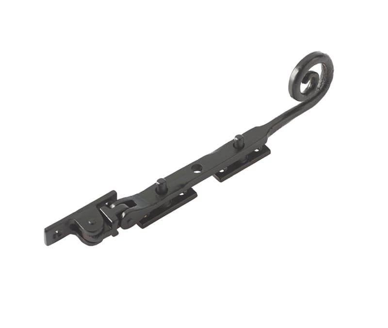 Frelan Hardware Window Furniture Black / 8"/200mm Frelan - Valley Forge 200mm Curly Tail Casement Stay - Black