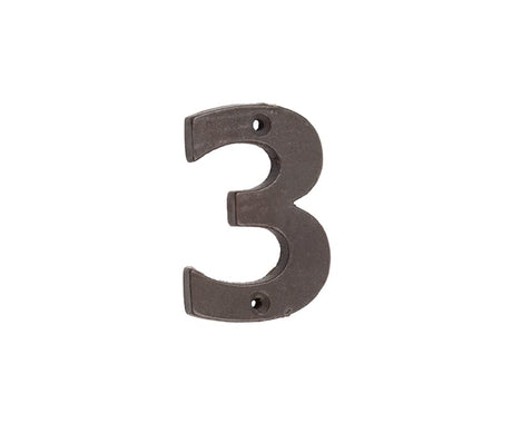 Frelan Hardware Door Furniture Beeswax / Numerals / 3 Frelan - Valley Forge 75mm Numeral 3 - Beeswax