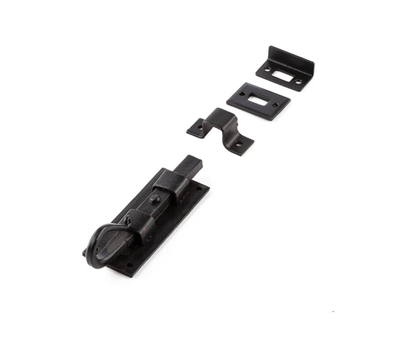Frelan Hardware Accessories Black / Straight Surface Bolts / 90mm Frelan - Valley Forge 90mm Straight Shepherds Crook Bolt - Black