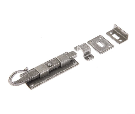 Frelan Hardware Accessories Pewter / Straight Surface Bolts / 90mm Frelan - Valley Forge 90mm Straight Shepherds Crook Bolt - Pewter