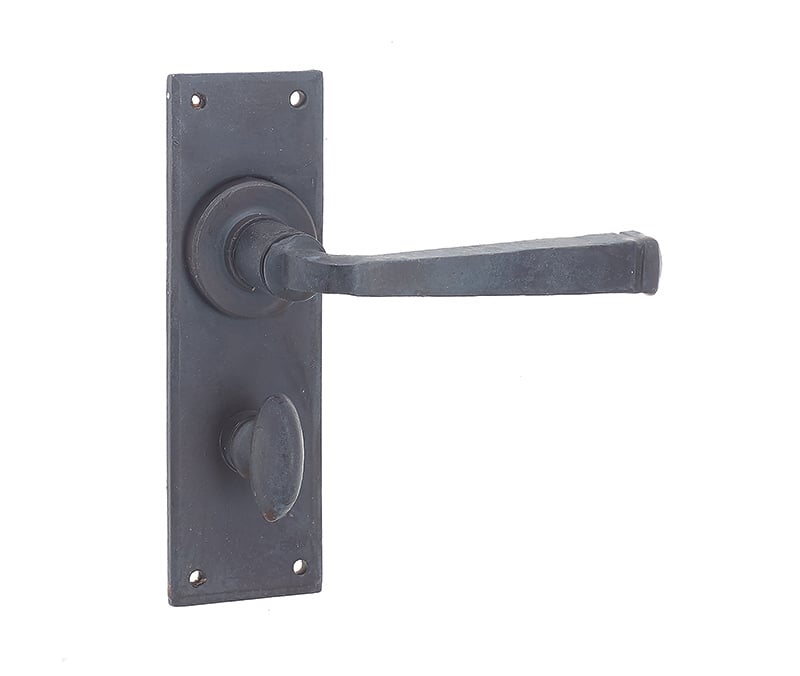 Frelan Hardware Door Furniture Beeswax / Bathroom Lock Handles Frelan - Valley Forge Bathroom Lock Handles on Backplate - Beeswax