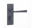 Frelan Hardware Door Furniture Black / Bathroom Lock Handles Frelan - Valley Forge Bathroom Lock Handles on Backplate - Black