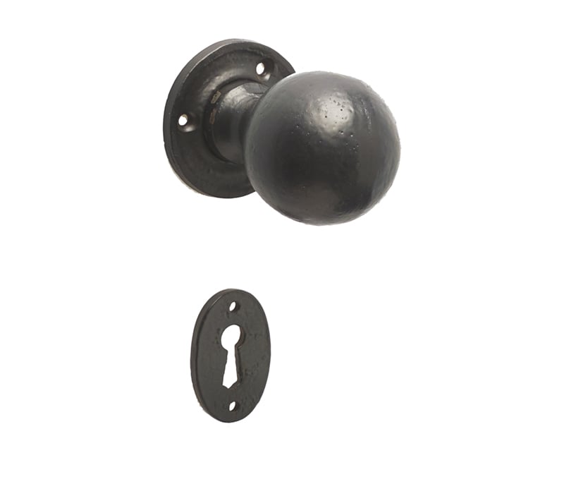 Frelan Hardware Door Furniture Black / Mortice Knobs Frelan - Valley Forge Round Mortice Knobs - Black
