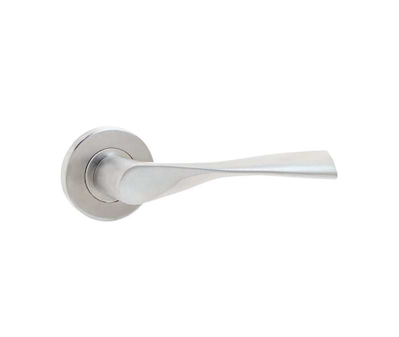 Frelan Hardware Door Furniture Satin Stainless Steel / Round Rose Frelan - Vecta Lever on Round Rose - Grade 304 Satin Stainless Steel