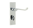 Frelan Hardware Door Furniture Polished Chrome / Bathroom Lock Handles Frelan - Victorian Scroll Door Handle on Bathroom Plate Polished Chrome