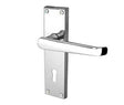 Frelan Hardware Door Furniture Polished Chrome / Std. Lock Handles Frelan - Victorian Straight Door Handle on Lockplate Polished Chrome