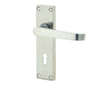 Frelan Hardware Door Furniture Satin Chrome / Std. Lock Handles Frelan - Victorian Straight Door Handle on Lockplate Satin Chrome