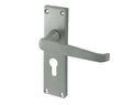 Frelan Hardware Door Furniture Satin Chrome / Euro Profile Lock Handles Frelan - Victorian Straight Door Handles on Euro Profile Lockplate Satin Chrome