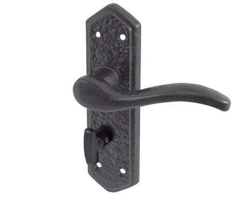 Frelan Hardware Door Furniture Antique Black / Bathroom Lock Handles Frelan - Wentworth Bathorom Lock Handles on Backplate - Antique Black