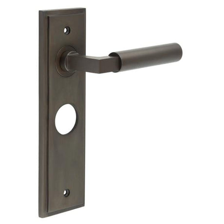 Frelan Hardware Door Furniture Dark Bronze / Bathroom Lock Handles Frelan - Westminster Door Handle Bathroom Backplate Dark Bronze