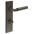 Frelan Hardware Door Furniture Dark Bronze / Bathroom Lock Handles Frelan - Westminster Door Handle Din Bathroom Backplate Dark Bronze & Turn & Release