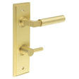 Frelan Hardware Door Furniture Satin Brass / Bathroom Lock Handles Frelan - Westminster Door Handle Din Bathroom Backplate Satin Brass & Turn & Release