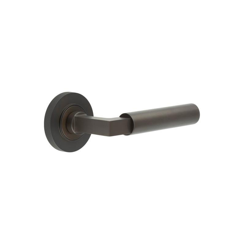 Frelan Hardware Door Furniture Dark Bronze Frelan - Westminster Door Handle on Knurled Rose Dark Bronze