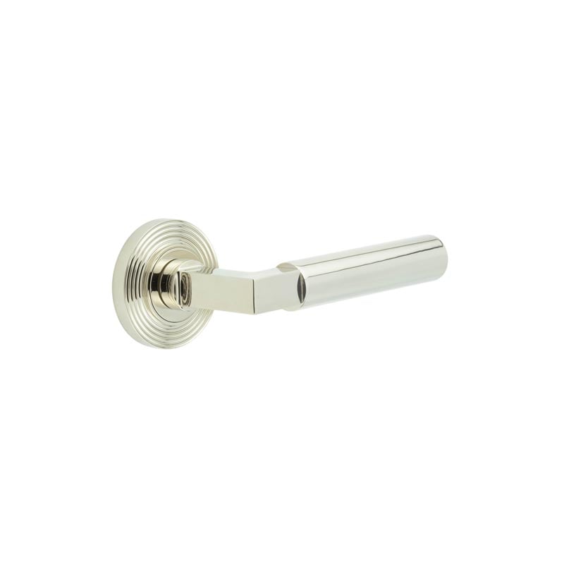 Frelan Hardware Door Furniture Polished Nickel Frelan - Westminster Door Handles Reeded Rose Polished Nickel