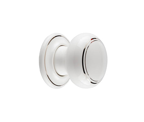 Frelan Hardware Door Furniture White Silverline / Mortice Knobs Frelan - White Lined Porcelain Unsprung Mortice Knobs - White/Silver Line