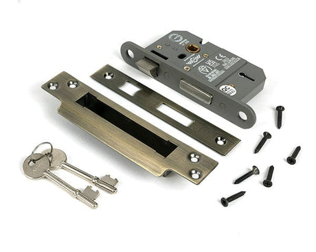 From The Anvil Locks & Latches Aged Brass / 5 Lever Sashlocks / 2.5" / 65mm From The Anvil - Aged Brass 2.5" 5 Lever BS Sash Lock KA