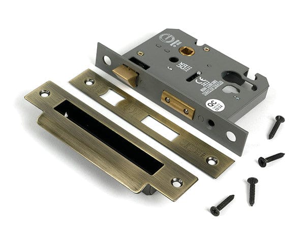 From The Anvil Locks & Latches Aged Brass / DIN Euro Sash Lock / 2.5" / 65mm From The Anvil - Aged Brass 2.5" Euro Profile Sash Lock