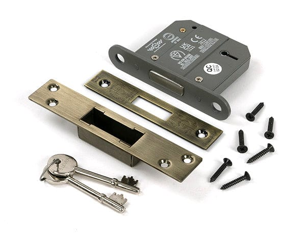 From The Anvil Locks & Latches Aged Brass / 5 Lever Deadlocks / 3" / 76mm From The Anvil - Aged Brass 3" 5 Lever BS Dead Lock