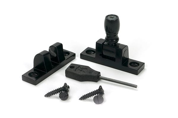 From The Anvil Window Furniture Black / Sash Window Brighton Fasteners / Yes From The Anvil - Black Mushroom Brighton Fastener - Narrow (Square)