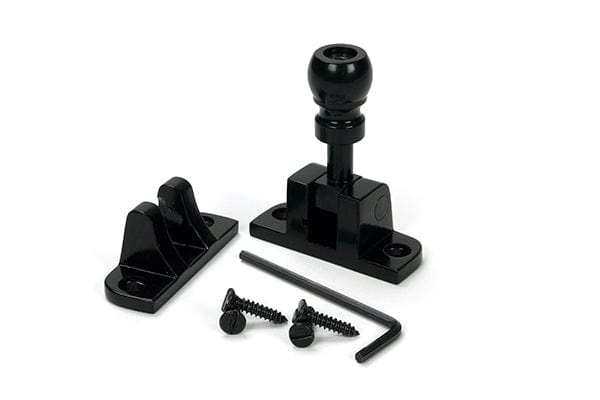From The Anvil Window Furniture Black / Sash Window Brighton Fasteners / Yes From The Anvil - Black Mushroom Brighton Fastener (Radiused)