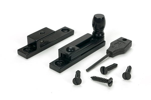 From The Anvil Window Furniture Black / Sash Window Quadrant Fasteners / Yes From The Anvil - Black Mushroom Quadrant Fastener - Narrow