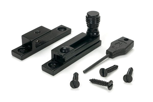 From The Anvil Window Furniture Black / Sash Window Quadrant Fasteners / Yes From The Anvil - Black Prestbury Quadrant Fastener - Narrow