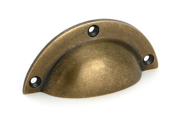 From The Anvil Cabinet Hardware Burnished Brass / Cabinet Cup Pulls From The Anvil - Burnished Brass 4" Plain Drawer Pull