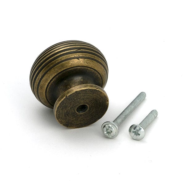 From The Anvil Cabinet Hardware Burnished Brass / Cabinet Knobs / 40mm Dia. From The Anvil - Burnished Brass Beehive Cabinet Knob 40mm