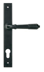 From The Anvil Door Furniture Matt Black / Multi Point Lock Set / 92mm c/c From The Anvil - Matt Black Reeded Slimline Lever Espag. Lock Set