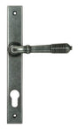From The Anvil Door Furniture Pewter Patina / Multi Point Lock Set / 92mm c/c From The Anvil - Pewter Reeded Slimline Lever Espag. Lock Set