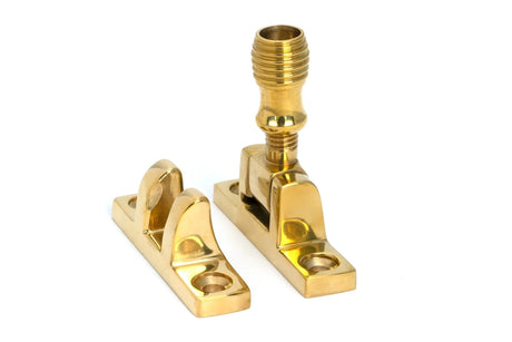 From The Anvil Window Furniture Polished Brass / Sash Window Brighton Fasteners / Yes From The Anvil - Polished Brass Beehive Brighton Fastener - Narrow (Square)