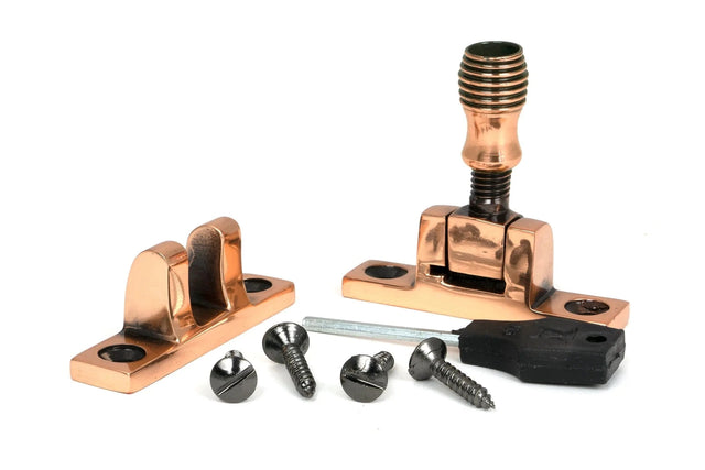 From The Anvil Window Furniture Polished Bronze / Sash Window Brighton Fasteners / Yes From The Anvil - Polished Bronze Beehive Brighton Fastener - Narrow (Square)