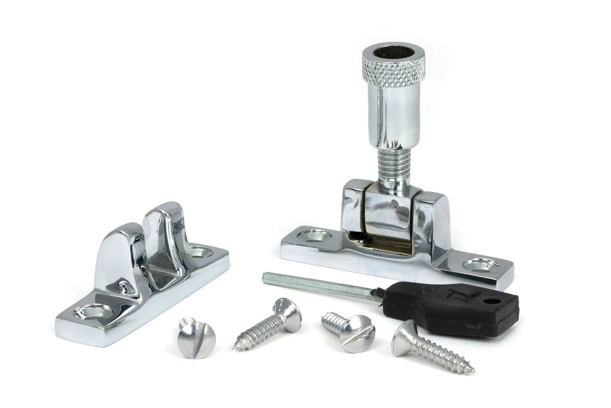 From The Anvil Window Furniture Polished Chrome / Sash Window Brighton Fasteners / Yes From The Anvil - Polished Chrome Brompton Brighton Fastener - Narrow (Square)