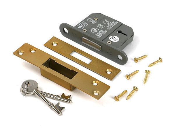 From The Anvil Locks & Latches Satin Brass / 5 Lever Deadlocks / 2.5" / 65mm From The Anvil - Satin Brass 2.5" 5 Lever BS Dead Lock