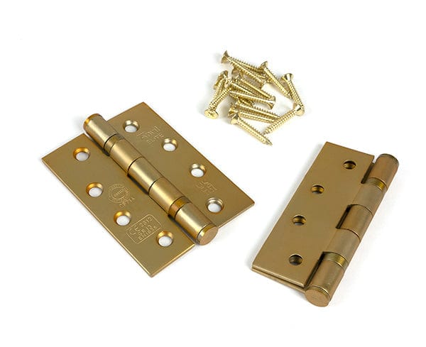 From The Anvil Hinges Satin Brass / Ball Bearing Hinges / 4" x (102mm) From The Anvil - Satin Brass 4" Ball Bearing Butt Hinge (Pair) ss