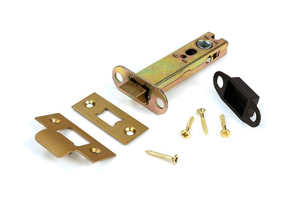From The Anvil Locks & Latches Satin Brass / Tubular Mortice Latch / 4" From The Anvil - Satin Brass 4" Heavy Duty Latch
